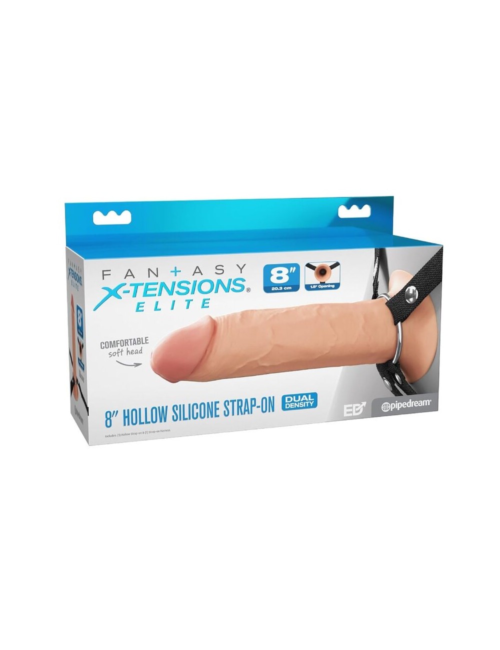 FANTASY X-TENSIONS ELITE - 20.3 CM HOLLOW SILICONE STRAP-ON