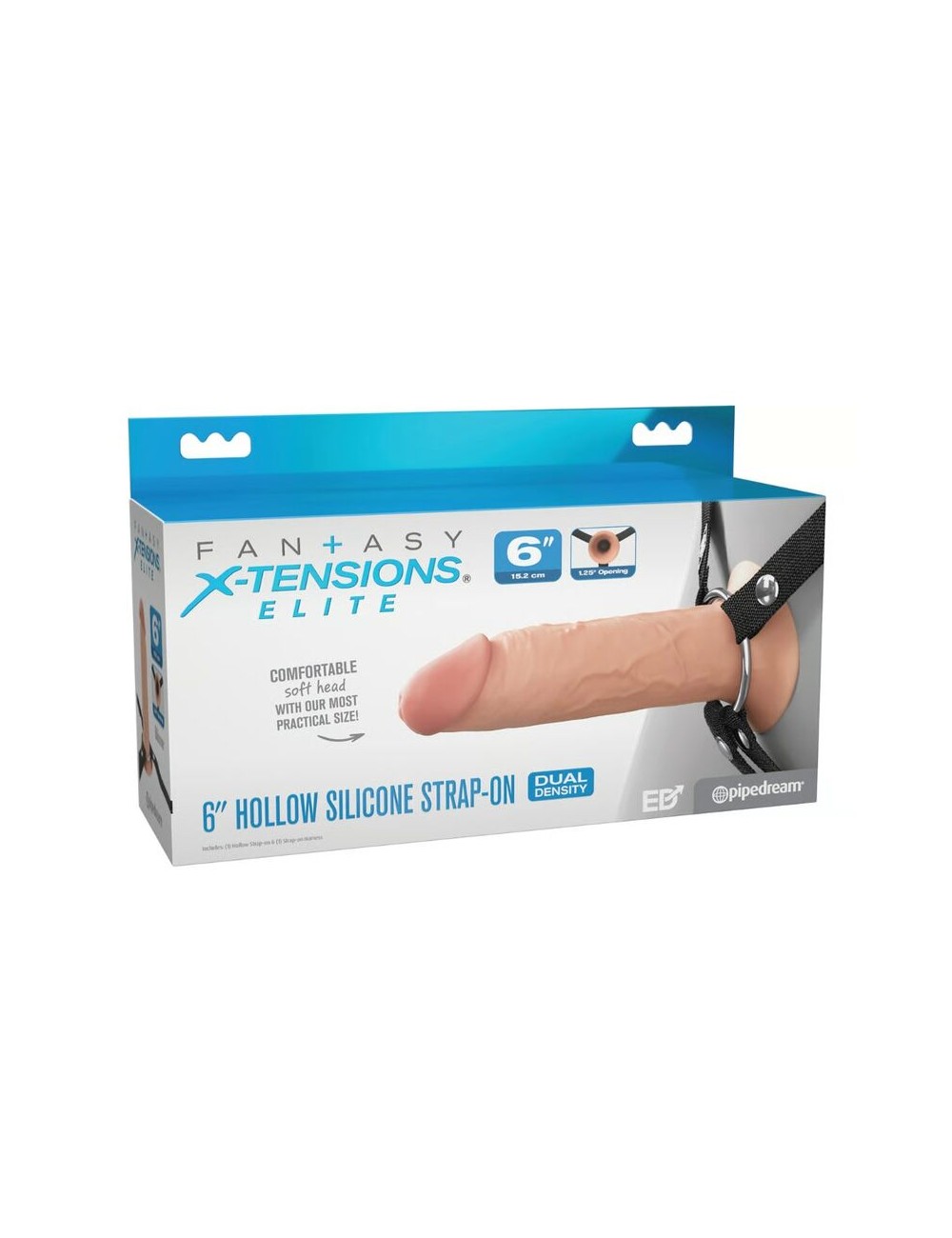 FANTASY X-TENSIONS ELITE - 15.2 CM HOLLOW SILICONE STRAP-ON