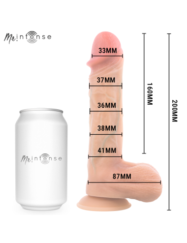 MR INTENSE - LOGAN VIBRATOR DILDO SILICONE WITH HEAT EFFECT AND REMOTE CONTROL 20 CM -Ø- 4,1 CM