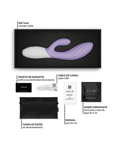 LELO - INA TWIST DOUBLE VIBRATOR RABBIT FOR G-SPOT AND CLITORIS LAVENDER