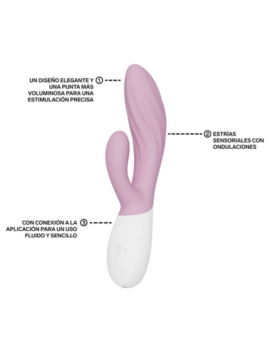 LELO - INA TWIST DOUBLE VIBRATOR RABBIT FOR G-SPOT AND CLITORIS PINK