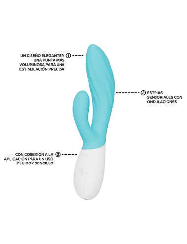 LELO - INA TWIST DOUBLE VIBRATOR RABBIT FOR G-SPOT AND CLITORIS BLUE