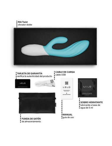 LELO - INA TWIST DOUBLE VIBRATOR RABBIT FOR G-SPOT AND CLITORIS BLUE