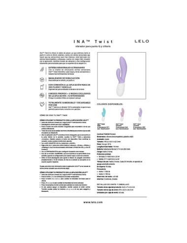 LELO - INA TWIST DOUBLE VIBRATOR RABBIT FOR G-SPOT AND CLITORIS BLUE