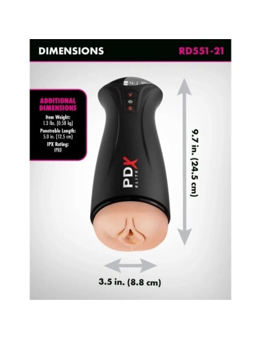PDX ELITE - FAP-GASM INTERMITTENT SUCTION & VIBRATION MASTURBATOR