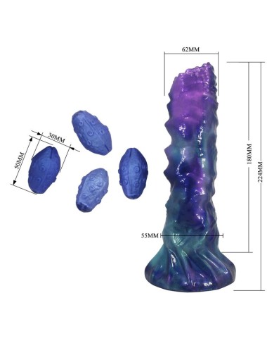 POWER MONSTERS - DUSKWALKER SENTINEL TRICOLOR INFLATABLE FANTASY SILICONE DILDO 23 CM Ø 5 CM