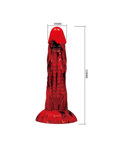 POWER MONSTERS - MINOTAUR FANTASY DILDO WITH SUCTION CUP 21 CM Ø 5 CM RED & BLACK