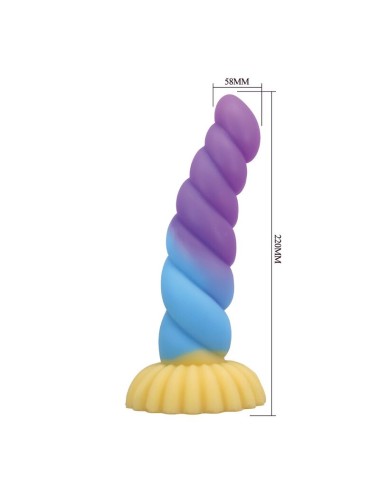 POWER MONSTERS - UNICORN TRICOLOR FANTASY SILICONE DILDO 22 CM Ø 5 CM