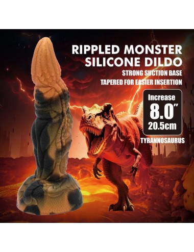 POWER MONSTERS - TYRANNOSAURUS BICOLOR FANTASY SILICONE DILDO 20.5 CM Ø 5 CM