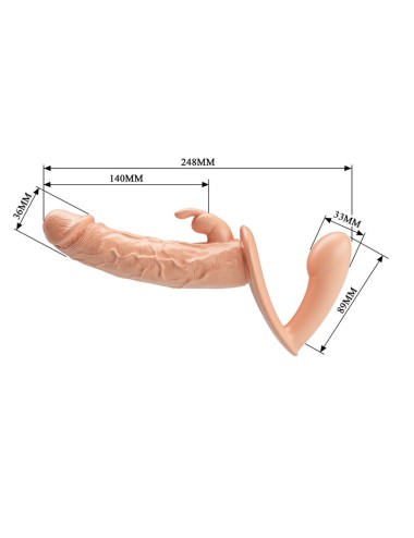 BAILE - CHARLOTTE HOLLOW DOUBLE PENETRATION STRAP-ON FLESH