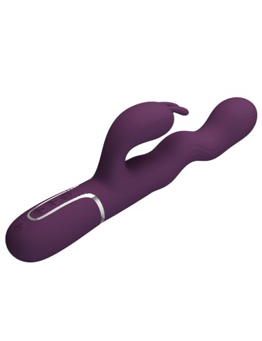 PRETTY LOVE - LOURSEN RABBIT VIBRATOR WITH THRUSTING MOTION AND 7 VIBRATIONS USB RECHARGEABLE PURPLE