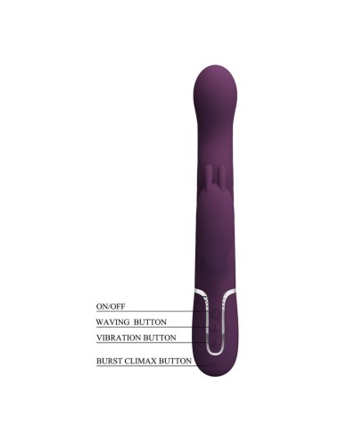 PRETTY LOVE - LOURSEN RABBIT VIBRATOR WITH THRUSTING MOTION AND 7 VIBRATIONS USB RECHARGEABLE PURPLE