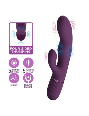 PRETTY LOVE - ZACH RECHARGEABLE THRUSTING RABBIT VIBRATOR 5+5 FUNCTIONS