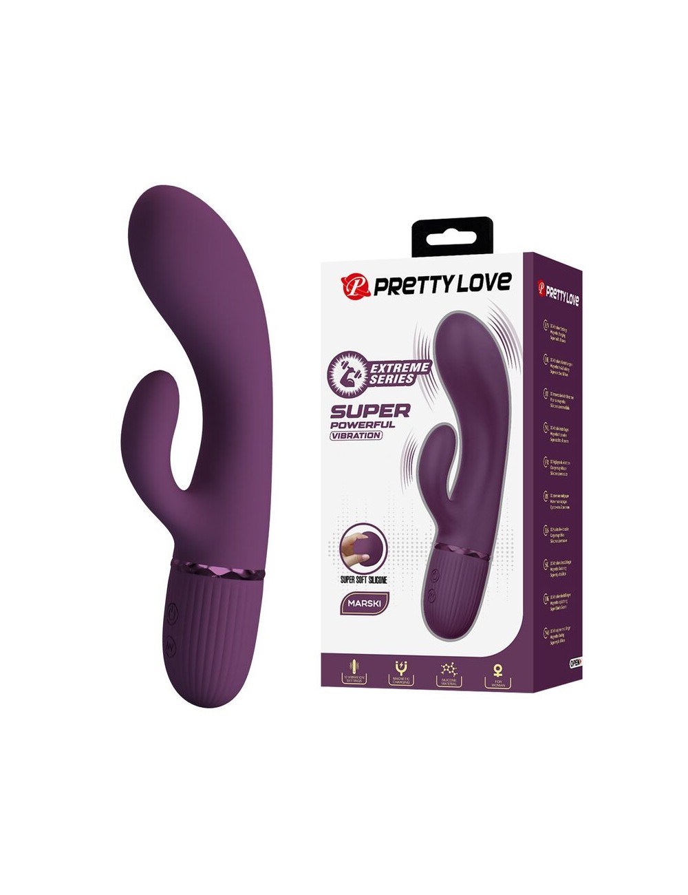 PRETTY LOVE - MARGIE RECHARGEABLE RABBIT VIBRATOR 10 FUNCTIONS PURPLE