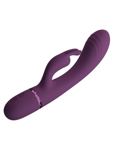 PRETTY LOVE - ROCCO RECHARGEABLE RABBIT VIBRATOR 10 FUNCTIONS PURPLE