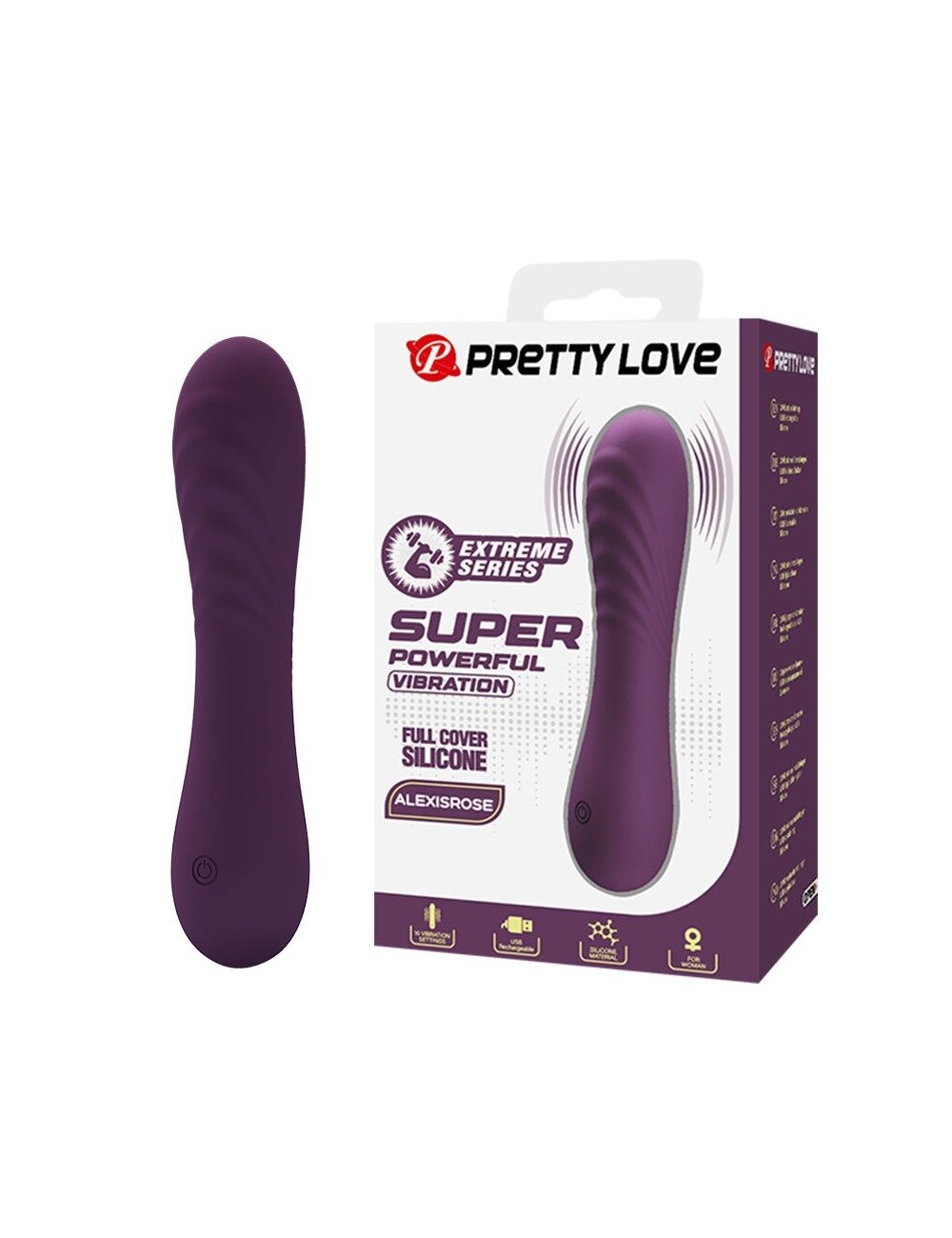 PRETTY LOVE - ALEXISROSE RECHARGEABLE VIBRATOR 10 FUNCTIONS PURPLE