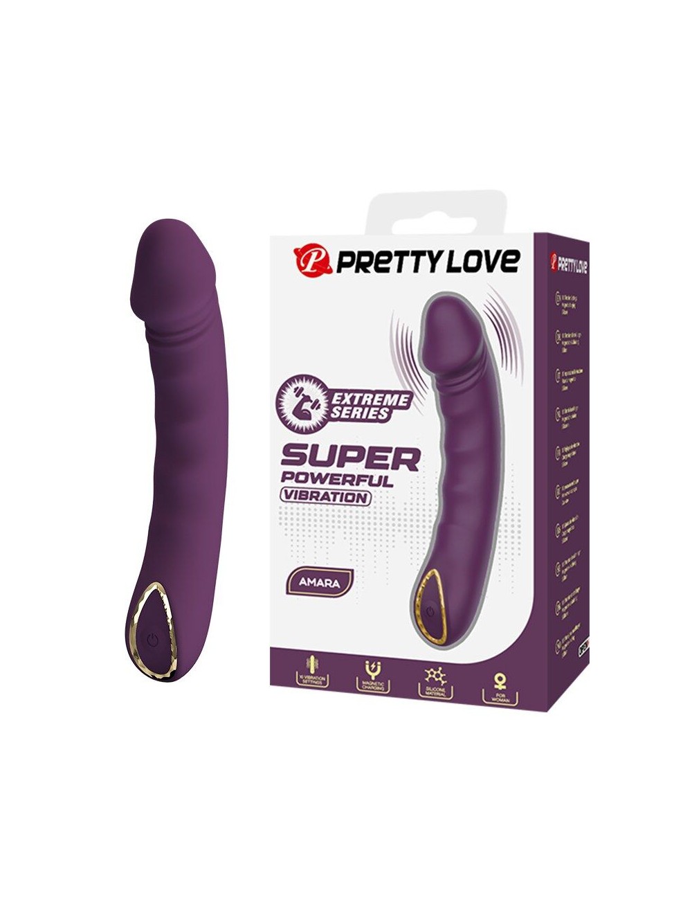 PRETTY LOVE - AMARA RECHARGEABLE VIBRATOR 10 FUNCTIONS PURPLE