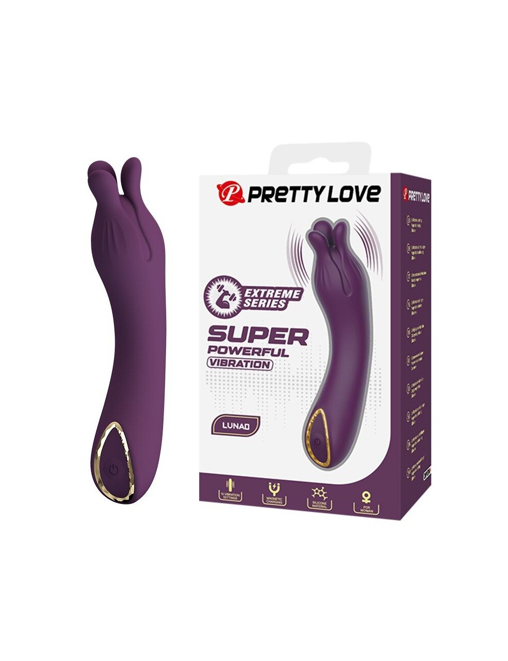 PRETTY LOVE - LUNAO RECHARGEABLE VIBRATOR 10 FUNCTIONS PURPLE