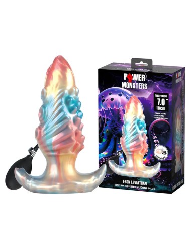 POWER MONSTERS - EBON LEVIATHAN TRICOLOR INFLATABLE FANTASY ANAL PLUG 18 CM