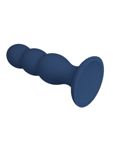 MR PLAY - ANAL PLUG WITH METAL BALLS AND SUCTION CUP BLUE