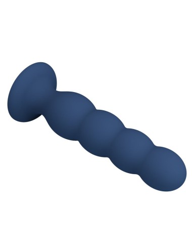 MR PLAY - ANAL PLUG WITH 4 METAL BALLS AND SUCTION CUP BLUE