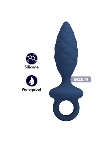 MR PLAY - TEXTURED ANAL PLUG WITH RING BLUE M