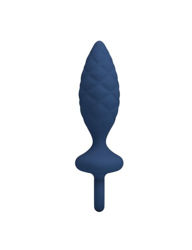 MR PLAY - TEXTURED ANAL PLUG WITH RING BLUE S