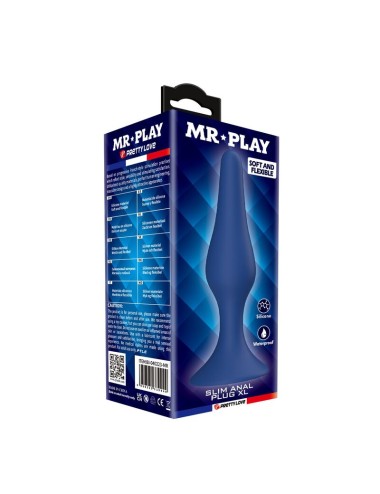 MR PLAY - TAPERED SILICONE ANAL PLUG BLUE XL