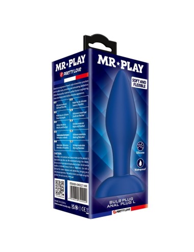 MR PLAY - TAPERED SILICONE ANAL PLUG BLUE L