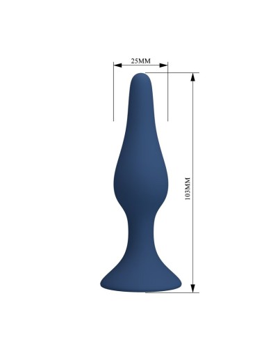 MR PLAY - BLUE SILICONE SLIM ANAL PLUG SIZE S
