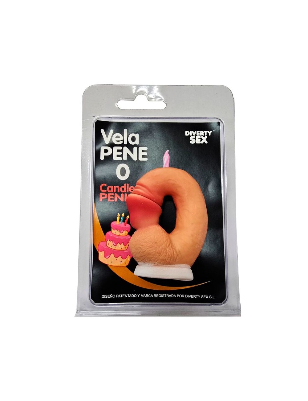 DIABLO PICANTE - PENIS CANDLE IN THE SHAPE OF THE NUMBER 0 FLESH COLOR