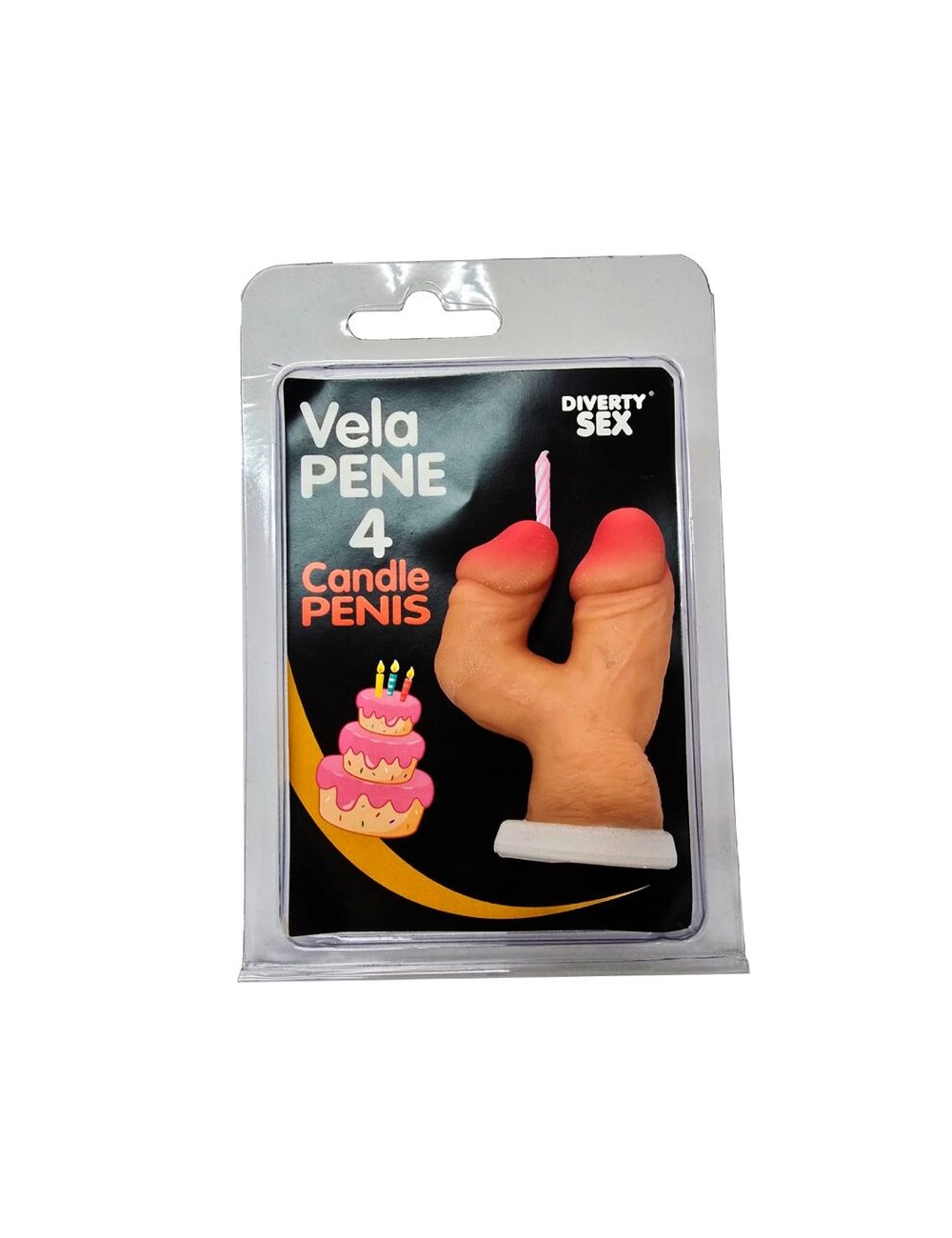 DIABLO PICANTE - PENIS CANDLE IN THE SHAPE OF THE NUMBER 4 FLESH COLOR