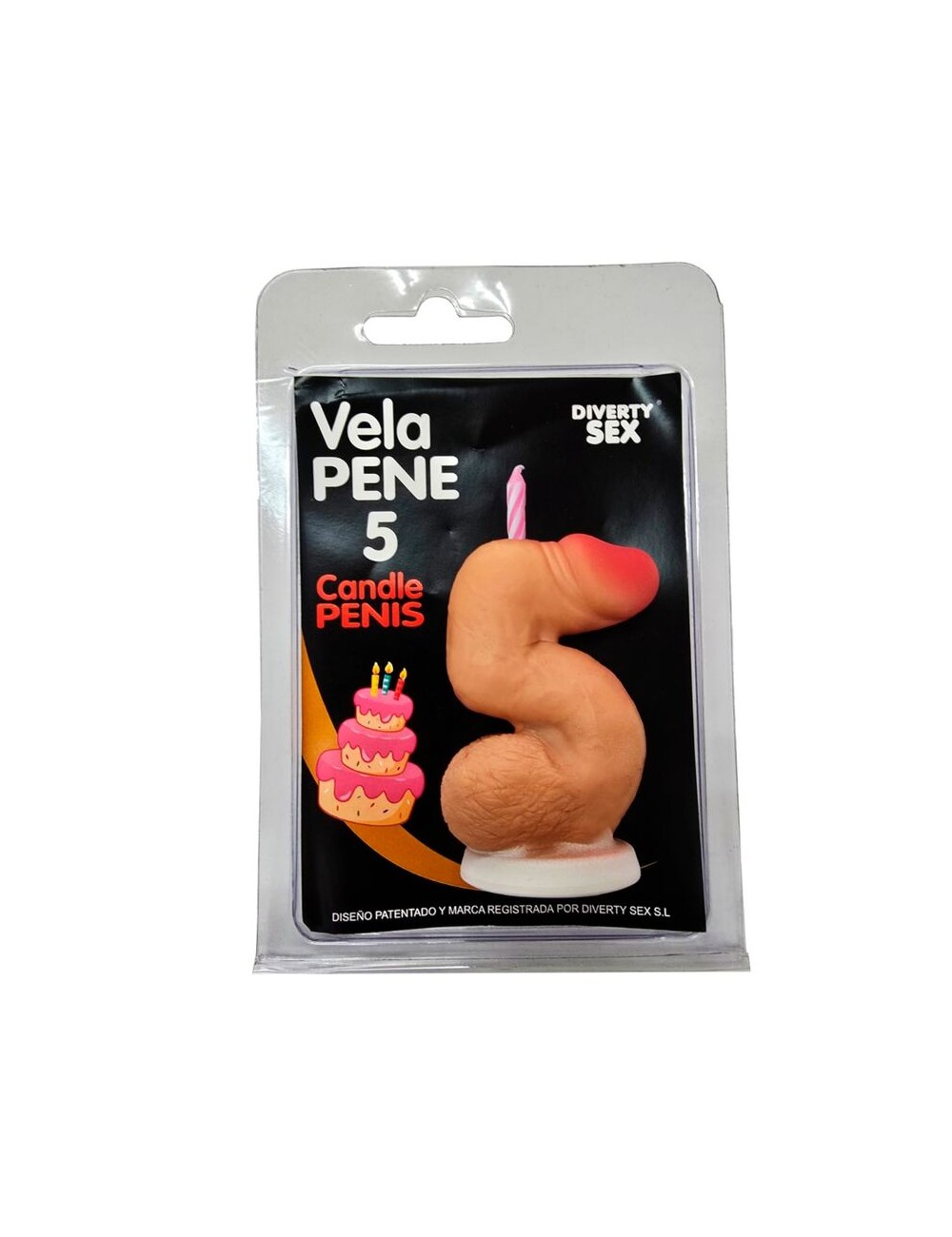 DIABLO PICANTE - PENIS CANDLE IN THE SHAPE OF THE NUMBER 5 FLESH COLOR