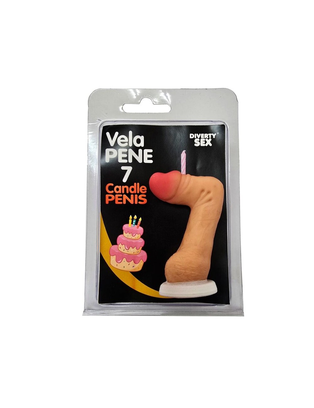 DIABLO PICANTE - PENIS CANDLE IN THE SHAPE OF THE NUMBER 7 FLESH COLOR