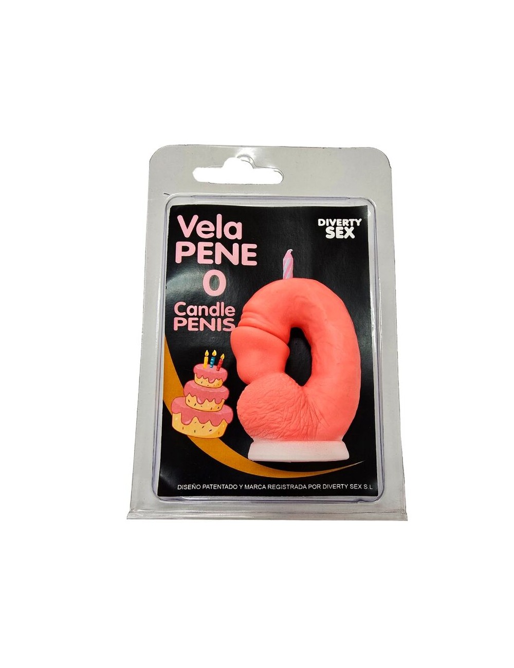 DIABLO PICANTE - PENIS CANDLE IN THE SHAPE OF THE NUMBER 0 PINK COLOR