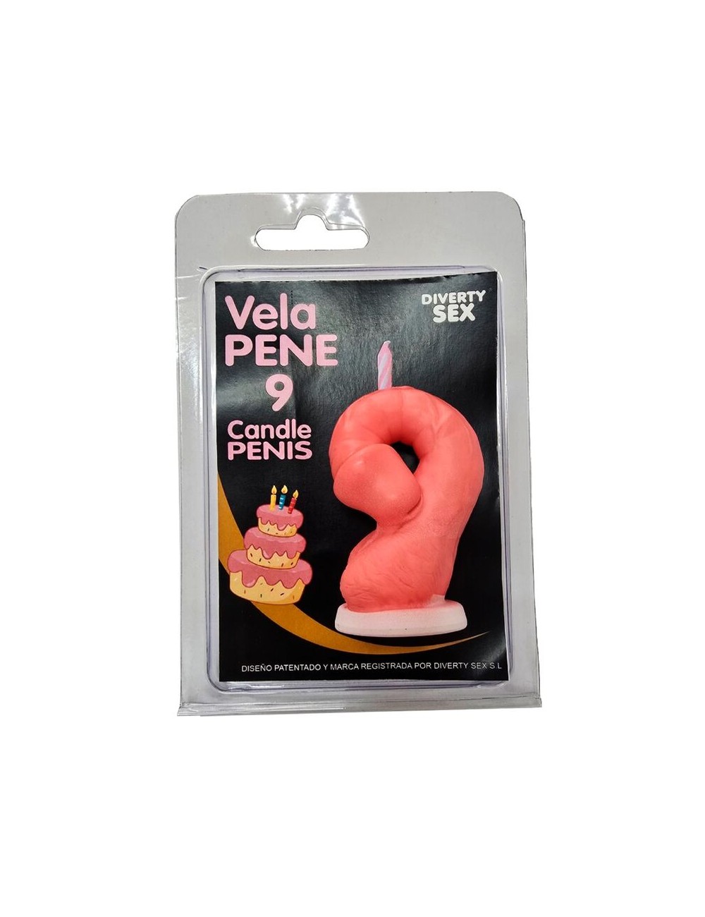 DIABLO PICANTE - PENIS CANDLE IN THE SHAPE OF THE NUMBER 9 PINK COLOR