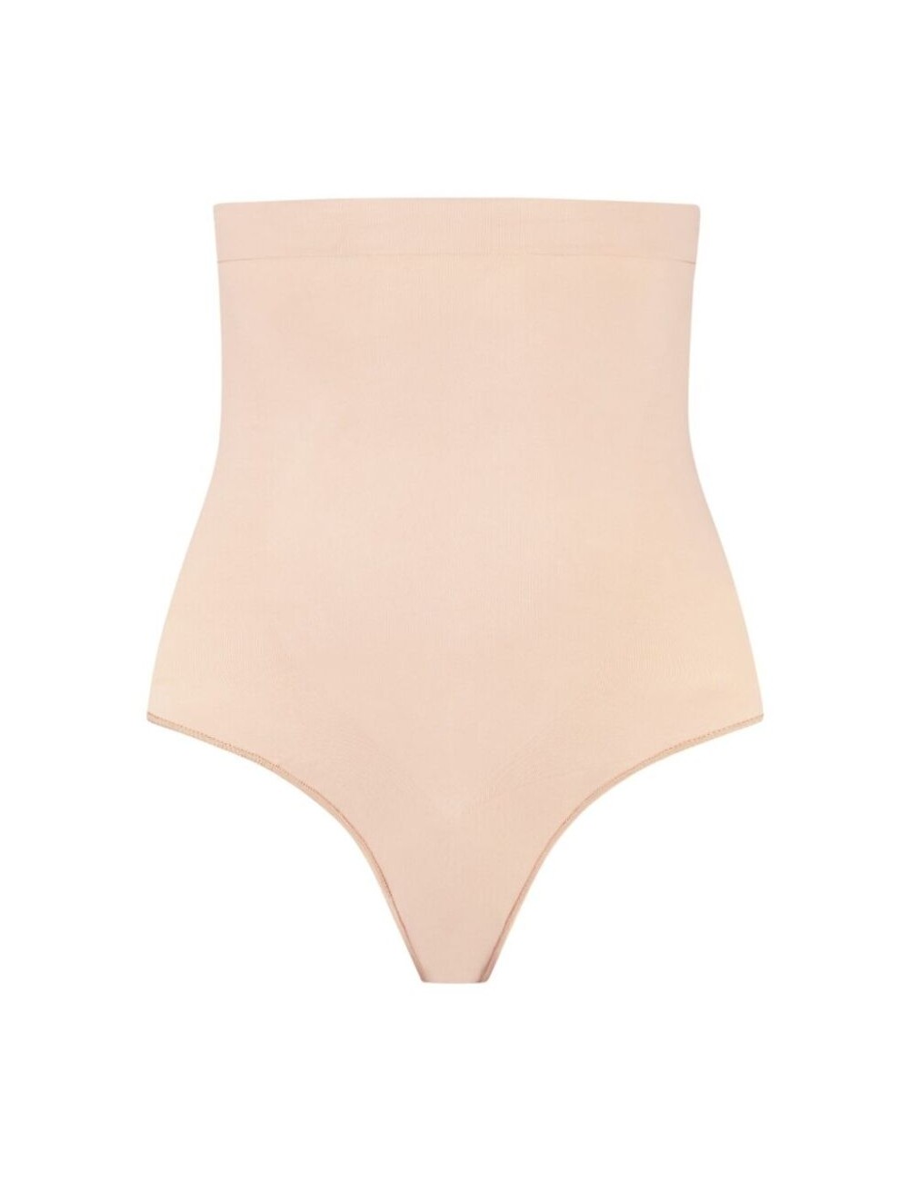 BYE-BRA - SOFT TOUCH SEAMLESS HIGH WAIST THONG BEIGE SIZE M