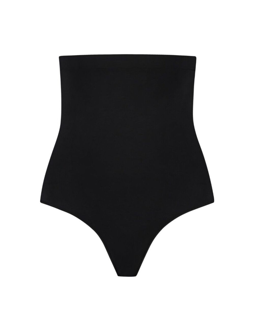 BYE-BRA - SOFT TOUCH SEAMLESS HIGH WAIST THONG BLACK SIZE XL