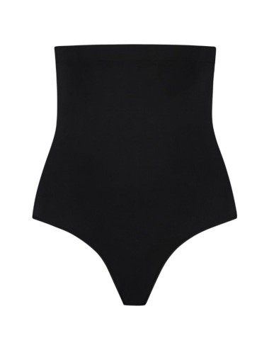 BYE-BRA - SOFT TOUCH SEAMLESS HIGH WAIST THONG BLACK SIZE XXL
