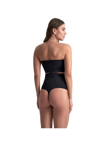 BYE-BRA - SOFT TOUCH SEAMLESS HIGH WAIST THONG BLACK SIZE XXL