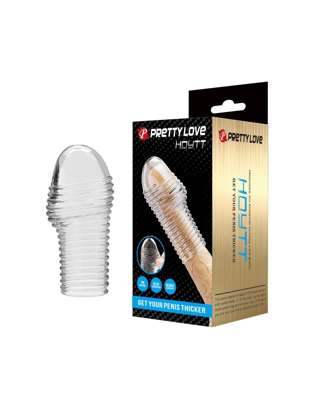 PRETTY LOVE - HOTTT PENIS SLEEVE GET YOUR PENIS THICKER TRANSPARENT