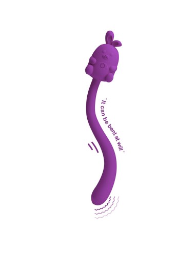 PRETTY LOVE - CUTE BUNNY FLIRTING STICK FLEXIBLE VIBRATOR USB RECHARGEABLE PURPLE