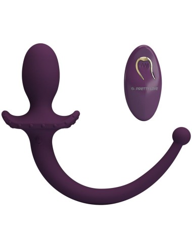 PRETTY LOVE - LIOEA VIBRATING ANAL PLUG WITH TAIL 12 FUNCTIONS PURPLE REMOTE CONTROL