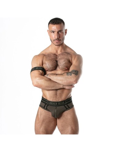 LOCKER GEAR - SPORT MESH JOCK BRIEF KHAKI S