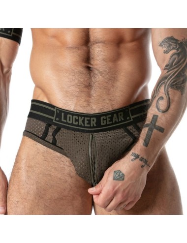 LOCKER GEAR - SPORT MESH JOCK BRIEF KHAKI S