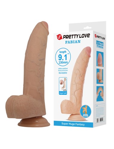 PRETTY LOVE - FABIAN FLEXIBLE DILDO WITH SUCTION CUP FLESH