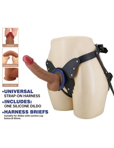 PRETTY LOVE - YETI STRAP-ON HARNESS WITH SUCTION DILDO FLESH