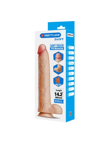 PRETTY LOVE - DANY FLEXIBLE REALISTIC DILDO WITH SUCTION CUP 36 CM -Ø- 5.6 CM