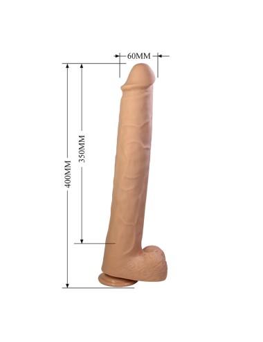 PRETTY LOVE - PAT FLEXIBLE REALISTIC DILDO WITH SUCTION CUP FLESH 40 CM -Ø- 6 CM