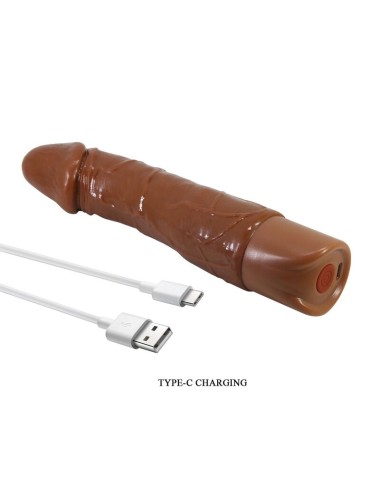 PRETTY LOVE - DONALD REALISTIC VIBRATOR 19.5 CM Ø 4 CM BROWN